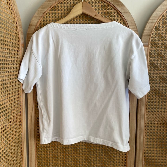 J. Crew Mariner Cloth boatneck short sleeve white t shirt cotton Small - Picture 3 of 4